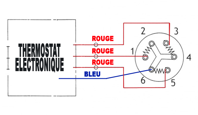 branchement avec thermostat électronique