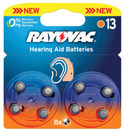8 PILES AUDITIVES RAYOVAC Zn-Air 13  1,4V