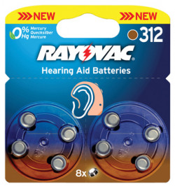 8 PILES AUDITIVES RAYOVAC Zn-Air 312  1,4V