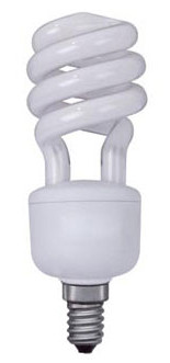AMPOULE FLUOCOMPACTE E14 - 11 W  MINI SPIRALE 6400K         d.45 x 110