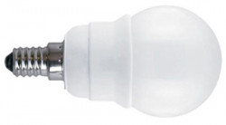 AMPOULE FLUOCOMPACTE E14 - 6W  MINI-GLOBE                 98 x 50
