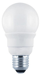 AMPOULE FLUOCOMPACTE E27 - 6W  MINI-GLOBE                 95 x 50
