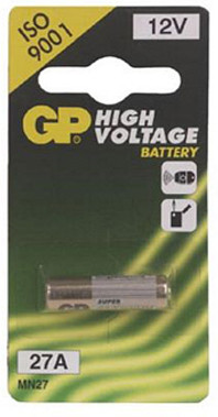 BLISTER 1 PILE 27A  MN27  ALCALINE 12V   diam. 7,7 x 28 m/m
