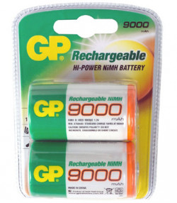 BLISTER 2 PILES LR20  D NiMh RECHARGEABLES 3000mAh