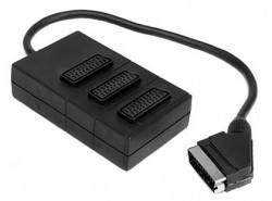 BOITIER PERITEL 3 ENTREES CABLE 0,50 M