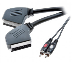 CORDON PERITEL 1,50 M +2 RCA MALES STEREO 2 M