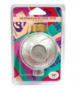 DETENDEUR GAZ BUTANE 28mb M/F 20/150 Blister