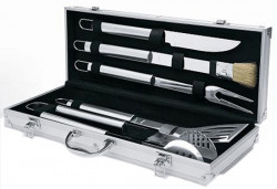 KIT 5 USTENSILES BBQ INOX  MALETTE LUXE